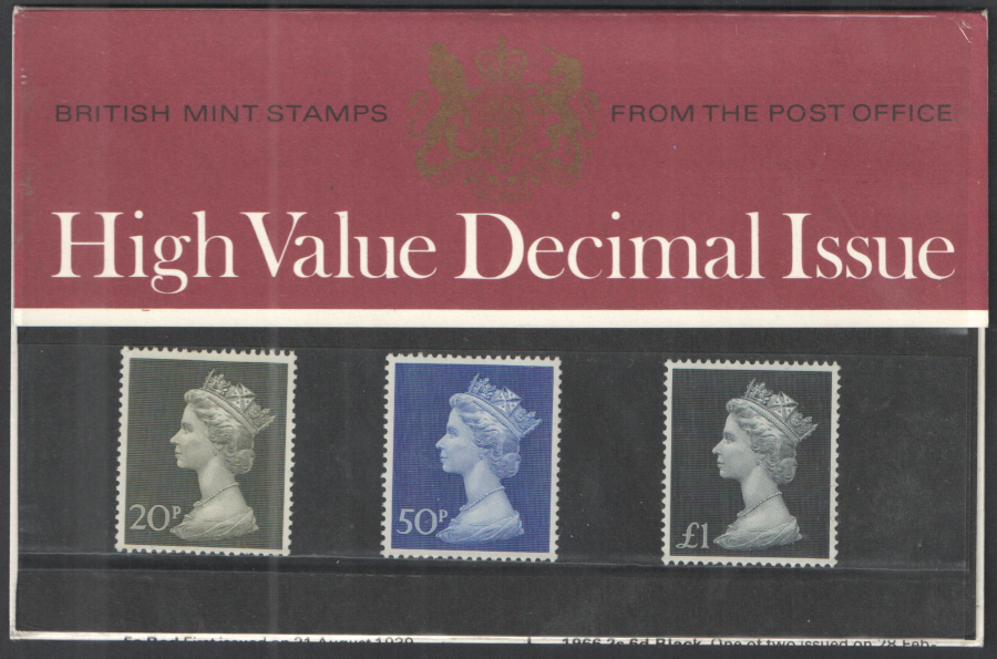 1971 High Value Definitives Royal Mail Presentation Pack 38